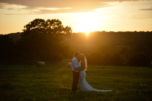 Sunset Portrait of Robyn and Josh at Clapton Court Farm